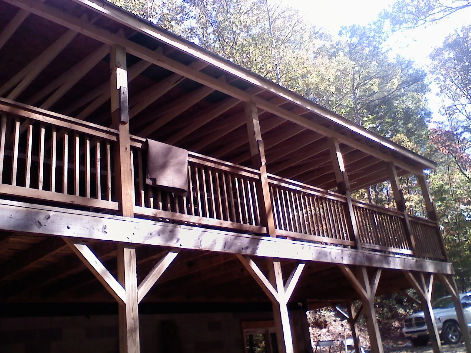 Timber framing under a new elevated porch and deck — Roof Leak Repair in Truesdale by Roofing Brothers